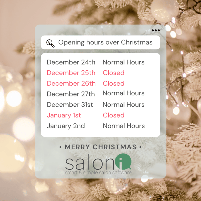 Beige and White Minimalist Christmas Opening Hours Instagram Post