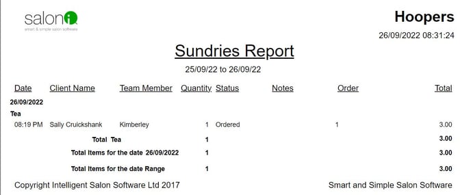 Sundrie Report